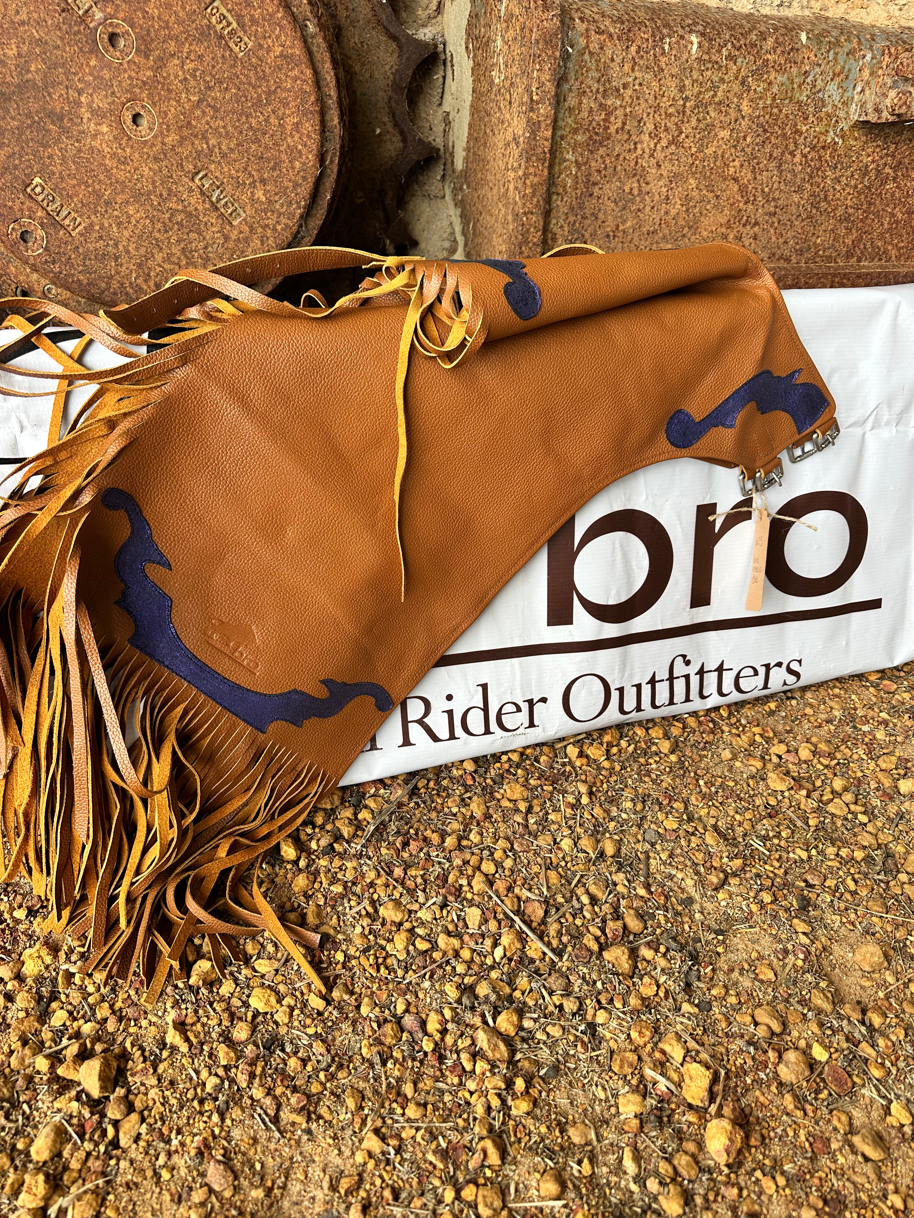 BRO Chaps Tan with Blue Trim - Child