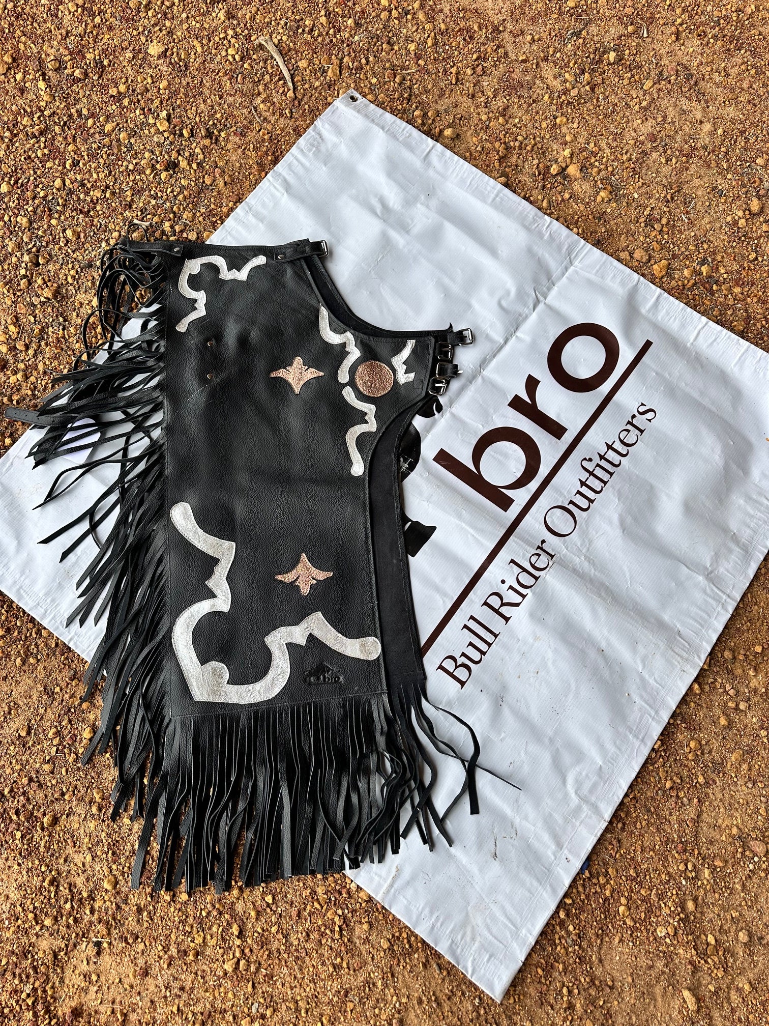 BRO Chaps Black Leather Decorative Trim - Child