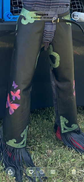 BRO Chaps Black with Butterflies - Child