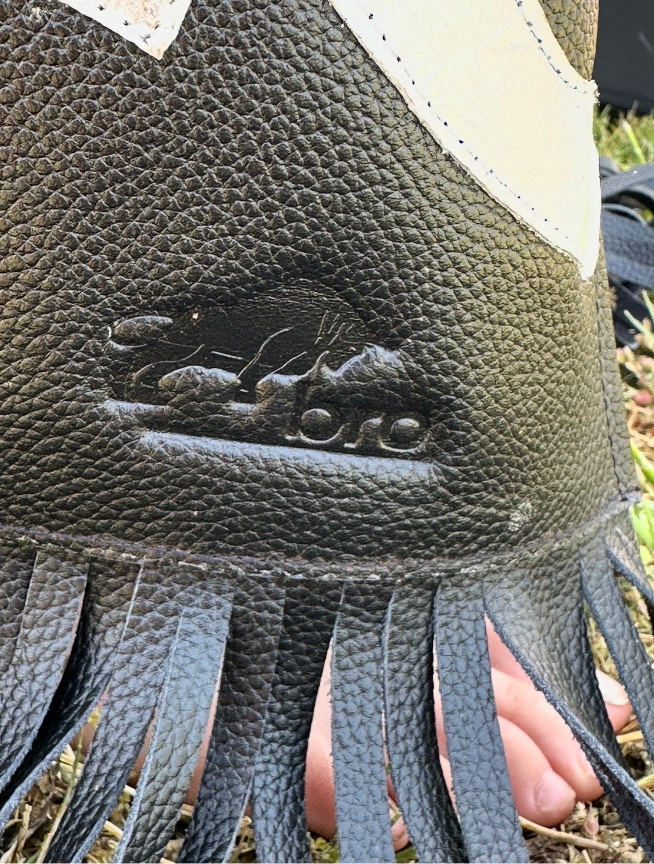 BRO Chaps - Black Leather with Metallic Blue Detail - Adult