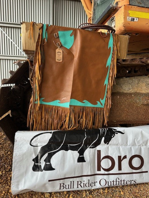 BRO Chaps Tan with Aqua Trim - Child