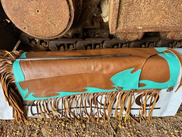 BRO Chaps Tan with Aqua Trim - Child