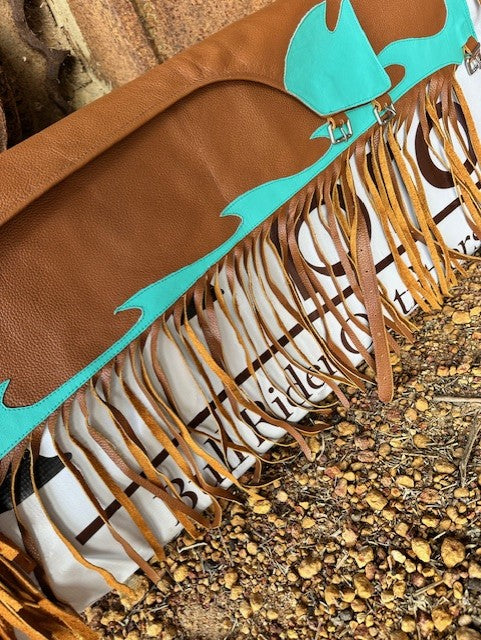 BRO Chaps Tan with Aqua Trim - Child