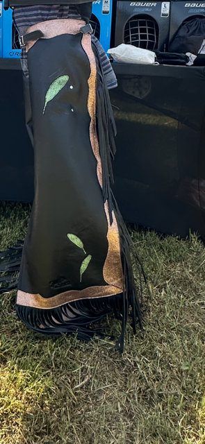 BRO Chaps Black Leather Tan Trim - Child